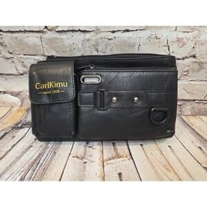 Black CarlKimu Fanny Pack Type Purse With Front Pockets Zipper